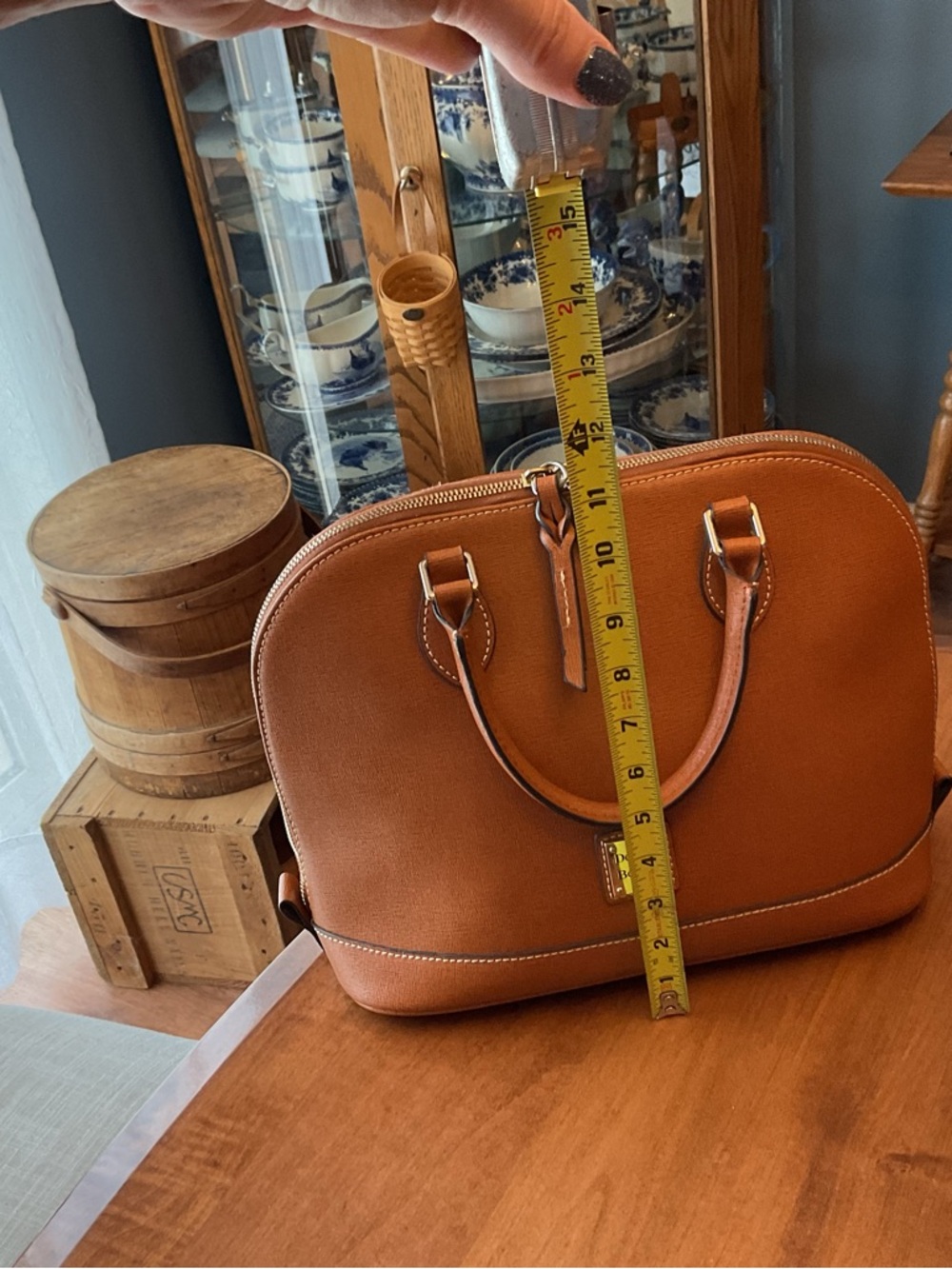 Dooney & Bourke Natural Saffiano Leather Zip Zip Satchel with Wallet - Picture 11 of 15